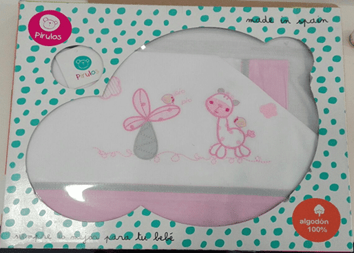 Bimbi Dreams Triptico SabanasAlgodão para berço Jungle - Branco/Rosa