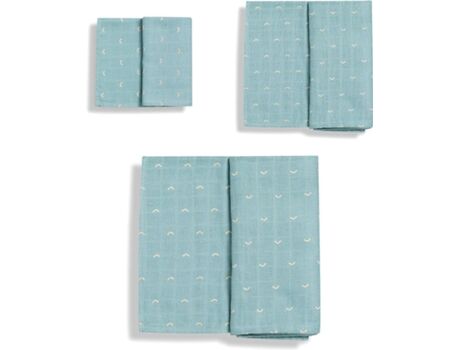 Gloop Fraldas de Pano Pack de 3 Unidades Ocean Green (50 x 50 cm; 70 x 70 cm; 110 x 110 cm)