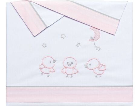 Pekebaby Conjunto de Lençóis Chicks Rosa