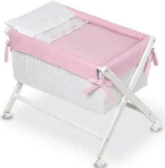 Pirulos Roupa para Mini Berço Class Branco/Rosa