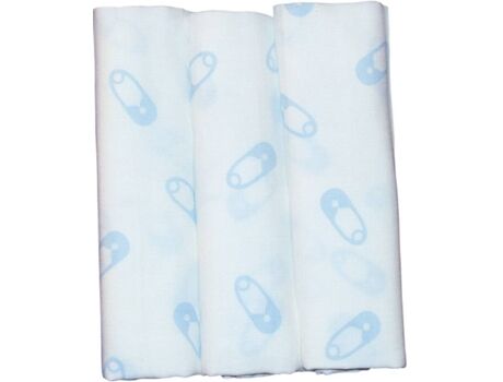 Pekebaby Fraldas Pano Bordadas Pack 3 Unidades Azul