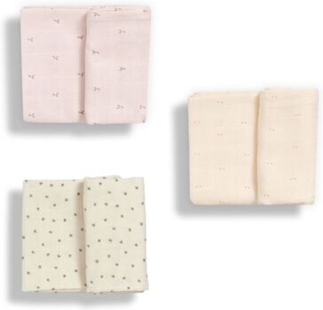 Gloop Fraldas de Pano Pack 3 Unidades Natural, Little Dots, Blush Rose (50 x 50 cm)