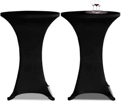 Vidaxl Toalha de Mesa Elástica Elástica (Preto - 80 cm)