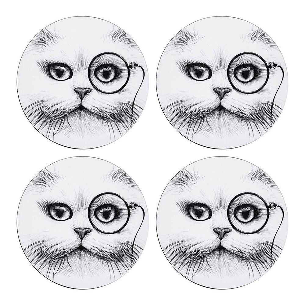 Rory Dobner Glasunderlägg Cat Monocle 4-pack