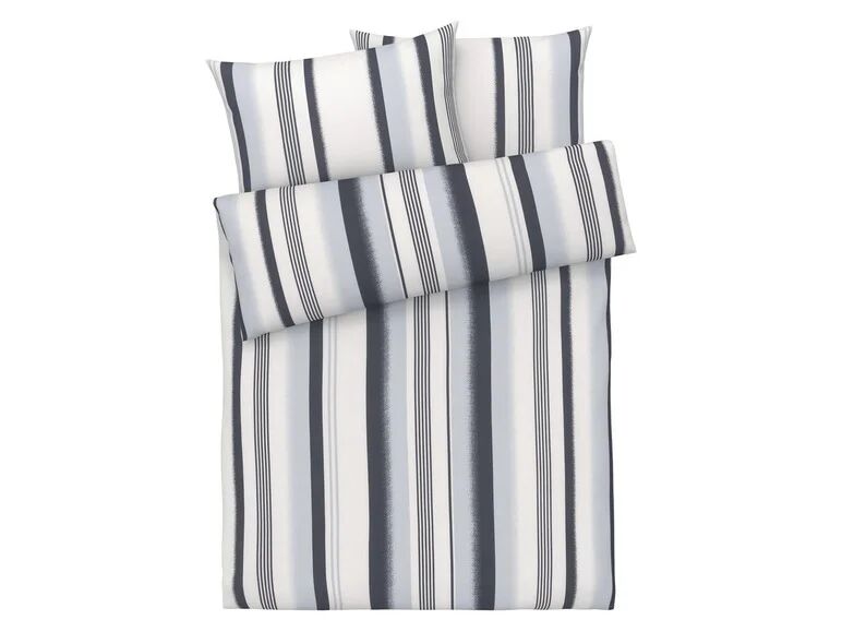 MERADISO® Saténová posteľná bielizeň, 200 x 220 cm (pruhy/šedá)