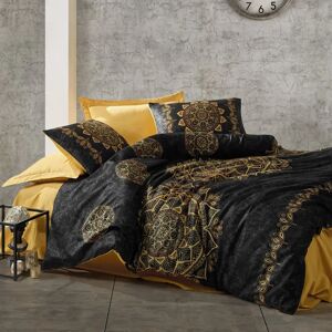 Langley Street Amiya 100% Cotton 210 TC Duvet Cover Set black/yellow 135 x 200cm Duvet Cover + 1 Pillowcase (80 x 80)