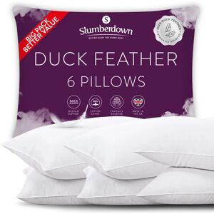 Slumberdown Duck Feather Medium Support Back Sleeper Pillow white 48.0 H x 74.0 W x 9.0 D cm