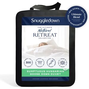 Snuggledown Sumptuous Hungarian Goose Down Duvet 13.5 Tog Warm Winter Premium Jacquard Cotton Cover white 220.0 H x 225.0 W x 6.0 D cm