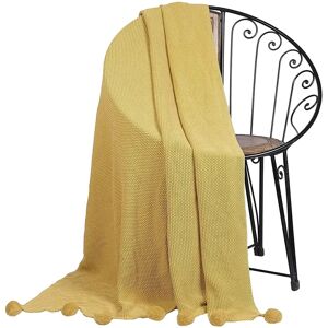 Brambly Cottage Silberman Knitted 100% Cotton Throw green/yellow/brown 130.0 H x 150.0 W cm