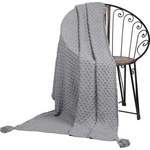 August Grove Bart Knitted 100% Cotton Throw gray 130.0 H x 150.0 W cm