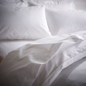 Bianca Tencel Plain Dye Cotton Rich Percale 200 Thread Count Flat Sheet, White, King