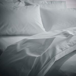 Bianca Tencel Plain Dye Cotton Rich Percale 200 Thread Count Flat Sheet, Silver, King