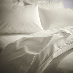 Tencel Plain Dye Cotton Rich Percale 200 Thread Count Flat Sheet, Natural, King - Bianca