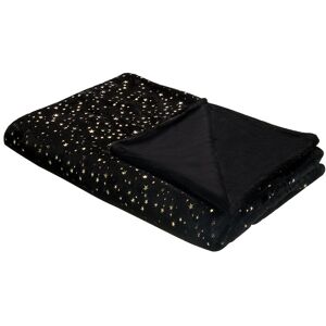 Beliani Blanket Black Polyester 150 x 200 cm Bedspread Throw Golden Star Pattern Living Room Bedroom Material:Polyester Size:x1x150