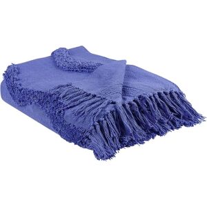 BELIANI Boho Cotton Throw Blanket 125 x 150 cm Geometric Pattern Purple Khari