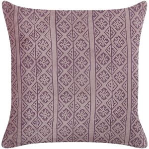 BELIANI Decorative Velvet Block Printed Throw Pillow Geometric Pattern 45x45 cm Pink Silybum