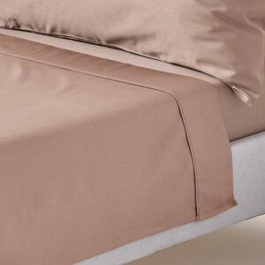 Homescapes - Brown Organic Cotton Flat Sheet 400 Thread count, King - Brown - Brown