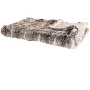 Beliani - Retro Rustic Blanket Throw 180 x 220 cm Acrylic Fluffy Brown and White Taddart