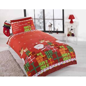 Christmas-Presents Christmas Presents Kids Xmas Santa Claus Quilt Duvet Cover and Pillowcase Beddin