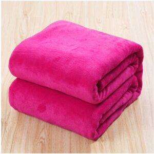 Unbranded (#1 Rose Red, 70*100cm) Fleece Blanket Large Bed Sofa Travel Throw Soft Warmer D