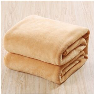 Unbranded (#1 Khaki, 70*100cm) Fleece Blanket Large Bed Sofa Travel Throw Soft Warmer Doub