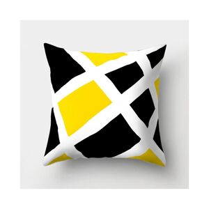 Unbranded (White Stripes) Yellow Geometric Cushion Cover Throw Waist Pillow Case Home Sofa