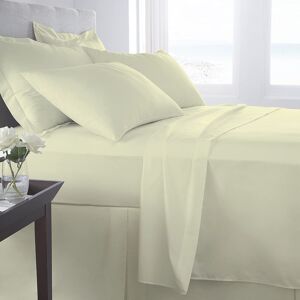 AmigoZone (King Flat Sheet, Cream) 400TC Egyption Cotton Extra Deep 40cm Fitted Sheet