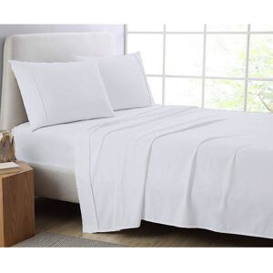 AmigoZone (Single, White) Luxury Poly Cotton Percale Flat Sheet Bed Sheets