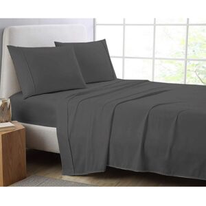 AmigoZone (Super King, Dark Grey/Charcol) Luxury Poly Cotton Percale Flat Sheet Bed Sheets