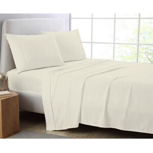 AmigoZone (Cream, Double) Full Flat Sheet Bed Sheets 100% Poly Cotton Single Double King S