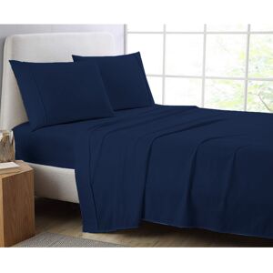 AmigoZone (Navy, King) Full Flat Sheet Bed Sheets 100% Poly Cotton Single Double King Supe