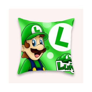 DINAMR (Luigi) Super Mario Plush Throw Pillowcase Luigi Square Cushion Cover Furniture