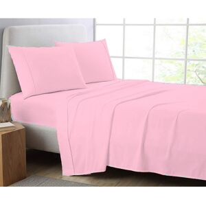 AmigoZone (Pink, Double) Full Flat Sheet Bed Sheets 100% Poly Cotton Single Double King Su