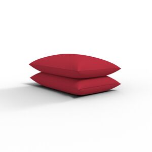 ARLINENS (Plain Dyed Poly Cotton Fitted Sheet (Red,Pair of Pillowcases)) Plain Dye Poly C