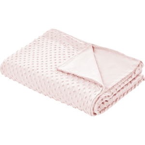 Beliani Weighted Blanket Cover Pink Polyester Fabric 150 x 200 cm Dotted Pattern Modern Design Bedroom Textile Material:Polyester Size:xx