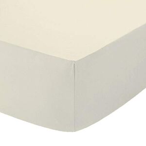 AmigoZone Non Iron Pollycotton Percal Quality Plain Fitted Sheet Or Pillow Cases (Pillow Pair, Cream)