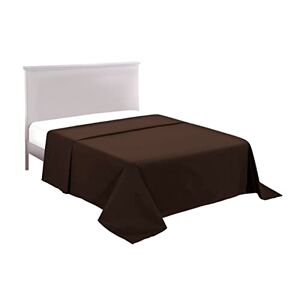 Sapphire Non Iron Plain Dyed Percale Flat Sheet 180 Thread Count Polycotton (Single, Chocolate)