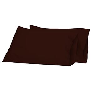 Dazzle Collection&#174;100% Egyptian Cotton Sheet 200 Thread Count Bed Flat Sheet Hotel Quality Bedding Set Soft & Crisp Cotton Caravan Campervan (Pillowcase Cover Only, Chocolate)