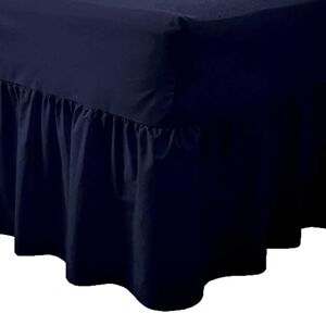 AmigoZone Plain Pollycotton Valance Fitted Sheet Or Pillow Pair Cases (Pillow Pair, Navy Blue)