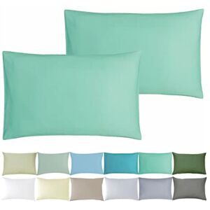 P'tit Basile Pillowcase 35 x 40 cm – Set of 2 Baby Children's Pillow Cases – Turquoise – 100% Organic Cotton 57 Thread Count Certified for Harmful Substances – for Pillow 30 x 40 cm or 35 x 40 cm