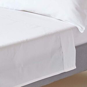 HOMESCAPES White Pure Organic Cotton Flat Sheet King Size 400TC 600 Thread Count Equivalent Bed Sheet