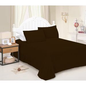 JRI&#174; Flat Sheet- Luxurious Bed Sheet-Breathable-Hypoallergenic-Comfortable Poly Cotton Flat Sheet-Soft Touch Wrinkle Free (Chocolate-King) - (Same Day Dispatch)