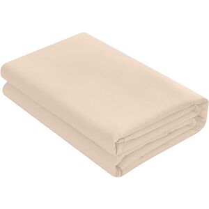 HOME ACE Non Iron Percale Flat Sheet Super King Bed Latte, 180 Thread Count 100% Poly Cotton Top Sheets Superking Bedding, Polycotton Latte Bed Sheet Superking Size Bed Cotton Flat Sheet