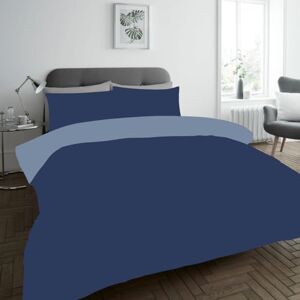 FAIRWAYUK Navy Blue Bedding Set, 2 Piece Ultra Soft Reversible Quilt Covers, Single Duvet Cover Sets, Microfiber Premium Quality, Plain Dye Bed Linen, 137x200cm