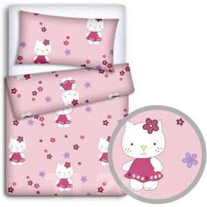 TheLittles24 Baby Newborn Bedding Set Pillowcase + Duvet Quilt Cover 2 Piece to Fit Cot Crib Cradle Pram 80x70cm (Hello kitty)