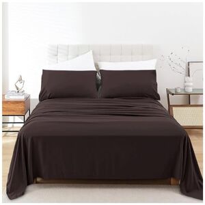 GC GAVENO CAVAILIA Supreme Percale King Size Sheets Bedding Chocolate Poly Cotton Flat Sheets Plain Dyed Anti Wrinkle Bedsheet