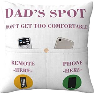 Azefun Dad Spot Pillowcase,Convenient and Practical with Two Pockets,Pillow Covers 18 x 18 Inch,Dad Gifts,Square Cushion Pillowcase Suitable for Sofa Bedroom Car and Travel and Other Occasions