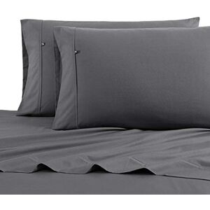 Nautica - Double Flat Sheet, Cotton Percale Bedding Set, Dorm Essentials (Whale Grey, Double)