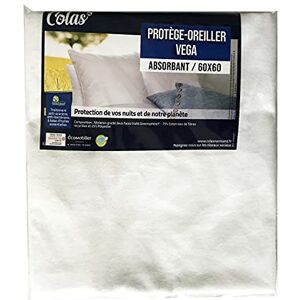 Colas Normand - Vega Fleece Absorbent Pillow Cover 60 x 60 cm - Recycled Cotton and Recycled Polyester - Greensphère Anti-Mite and Anti-Bacterial - Soft and Durable - Zipper