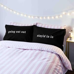 Sassy B Stay In Go Out Standard 50x75cm Pack of 2 Pillow cases with envelope closure Black
